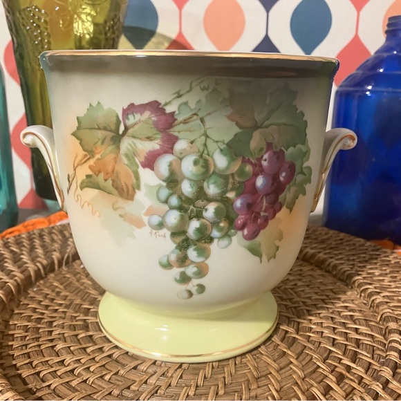 Andrea by Sadek Ceramic Ice Bucket Hand Painted by A. Kach Vintage - Picture 11 of 12